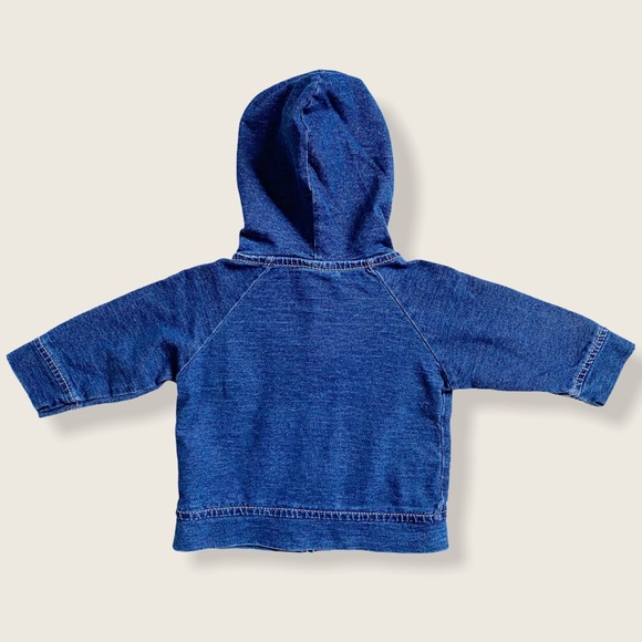Faded Glory 0-3M Denim Cotton Hoody - Picture 2 of 3
